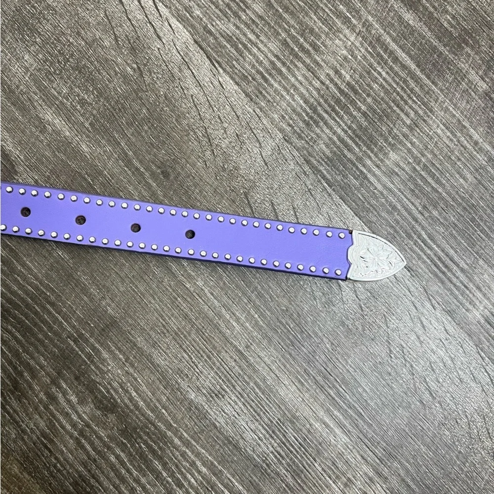 Nocona Purple Rhinestone Embellished Belt